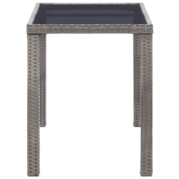 Table de jardin Anthracite 123x60x74 cm Résine tressée - Photo n°3