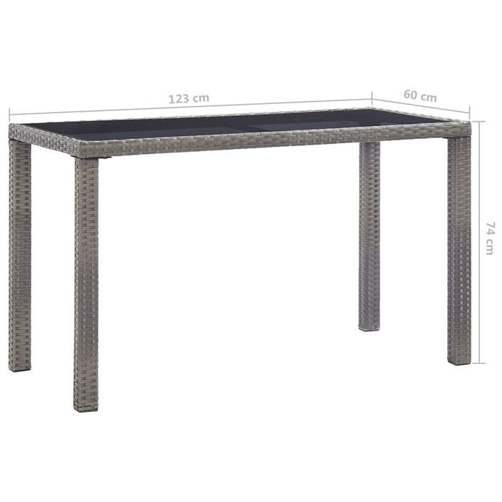 Table de jardin Anthracite 123x60x74 cm Résine tressée - Photo n°5