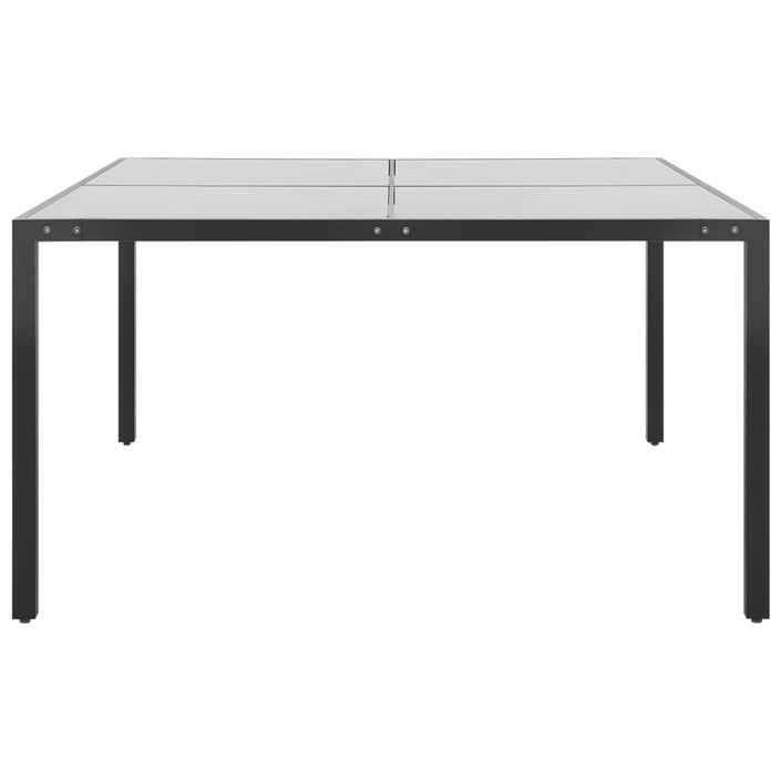 Table de jardin Anthracite 130x130x72 cm Acier et verre - Photo n°2