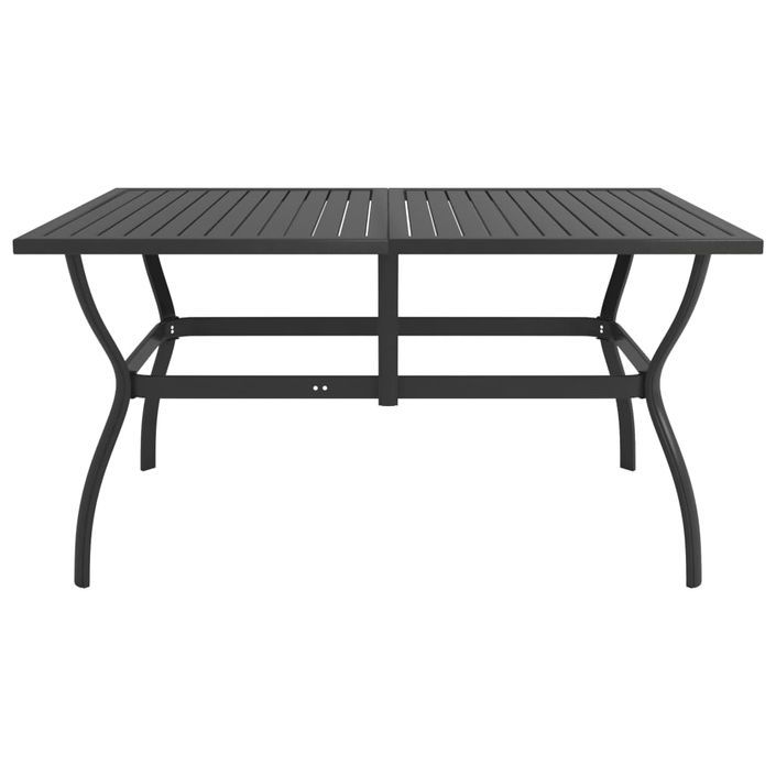 Table de jardin Anthracite 140x80x72 cm Acier - Photo n°2