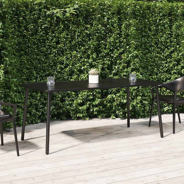 Table de jardin anthracite 165x80x71 cm acier - Photo n°2