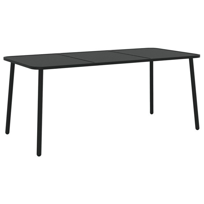 Table de jardin anthracite 165x80x71 cm acier - Photo n°1