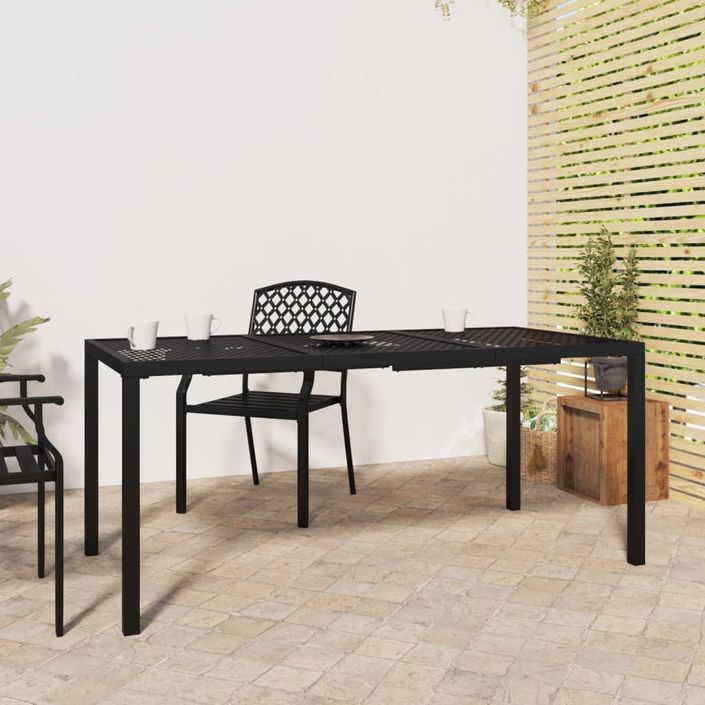 Table de jardin anthracite 165x80x72 cm acier - Photo n°2