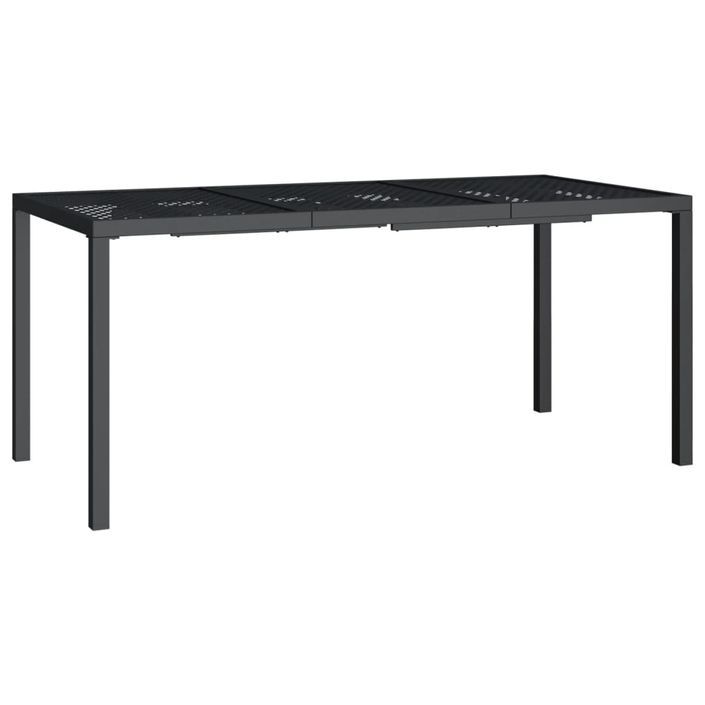 Table de jardin anthracite 165x80x72 cm acier - Photo n°1