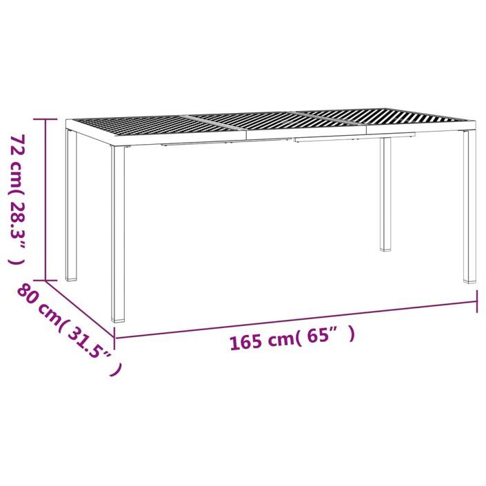 Table de jardin anthracite 165x80x72 cm acier - Photo n°7