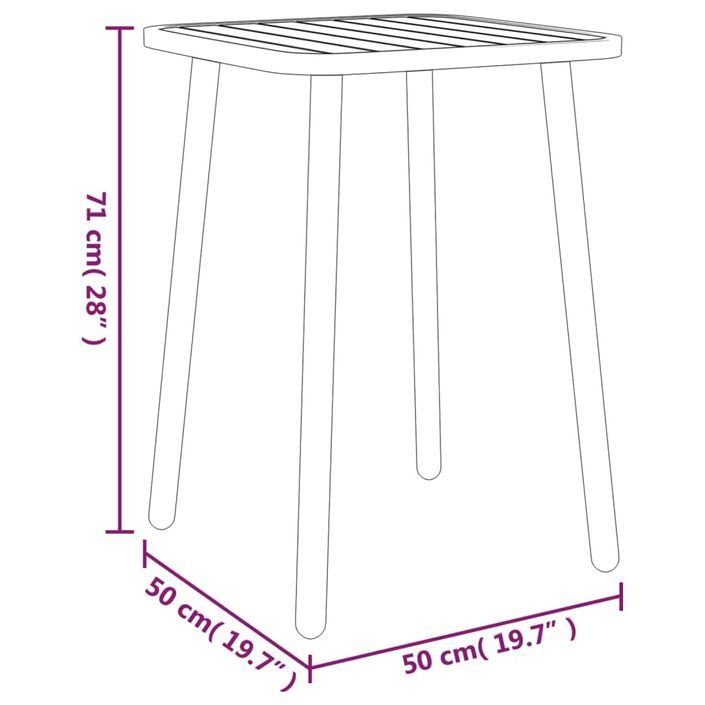 Table de jardin anthracite 50x50x71 cm acier - Photo n°6