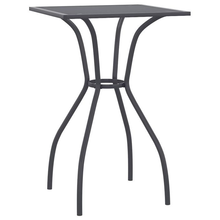 Table de jardin anthracite 50x50x72 cm treillis d'acier - Photo n°1