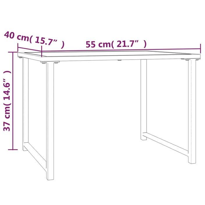 Table de jardin anthracite 55x40x37 cm acier - Photo n°6