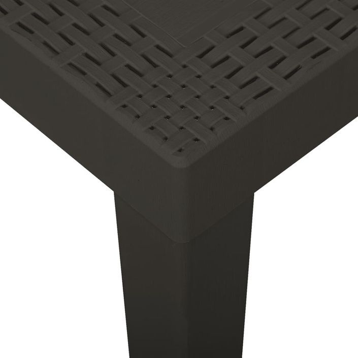 Table de jardin Anthracite 79x65x72 cm Plastique - Photo n°4