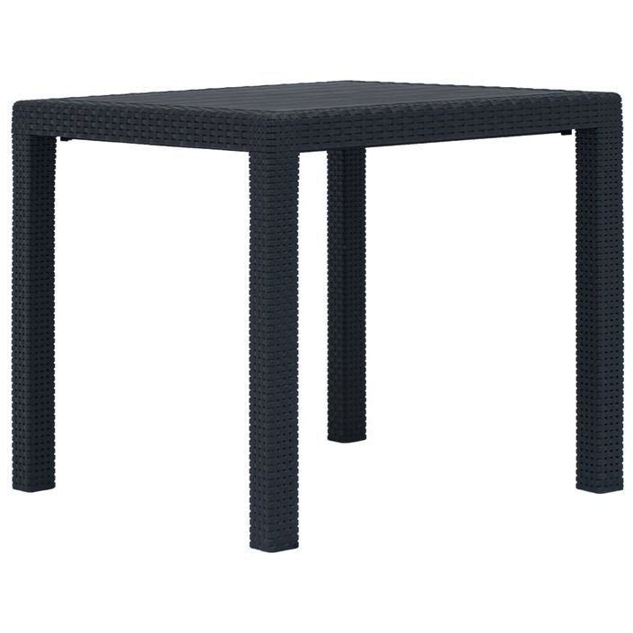 Table de jardin Anthracite 79x79x72cm Plastique Aspect de rotin - Photo n°1