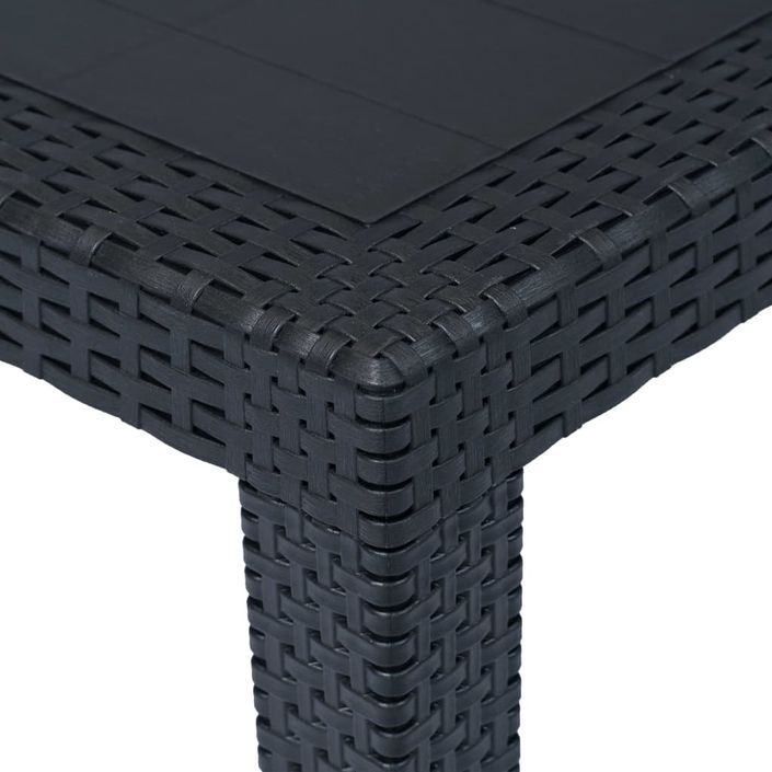 Table de jardin Anthracite 79x79x72cm Plastique Aspect de rotin - Photo n°3