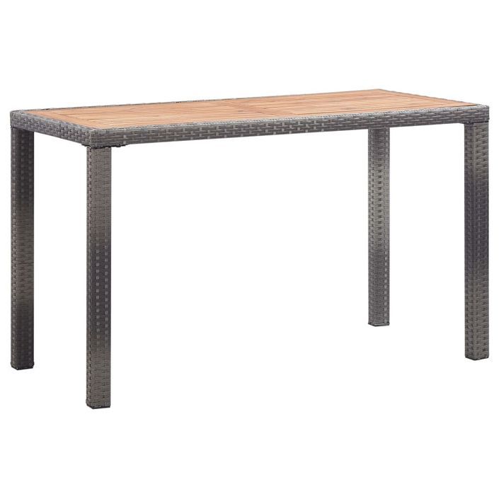 Table de jardin Anthracite et marron 123x60x74 cm Bois d'acacia - Photo n°1