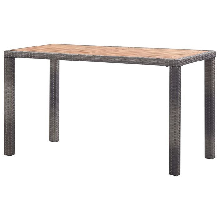 Table de jardin Anthracite et marron 123x60x74 cm Bois d'acacia - Photo n°4