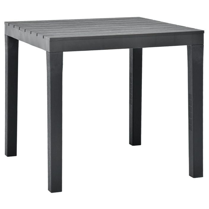 Table de jardin avec 2 bancs Plastique Anthracite - Photo n°3