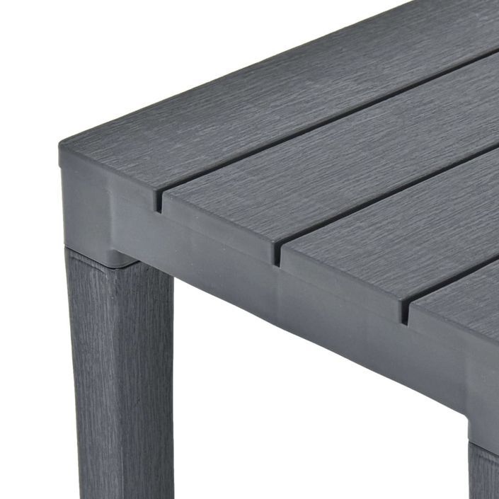 Table de jardin avec 2 bancs Plastique Anthracite - Photo n°9