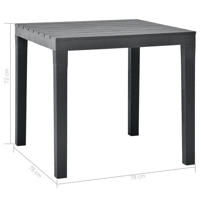 Table de jardin avec 2 bancs Plastique Anthracite - Photo n°10