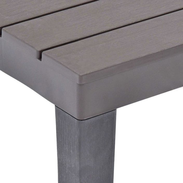 Table de jardin avec 2 bancs Plastique Marron - Photo n°6