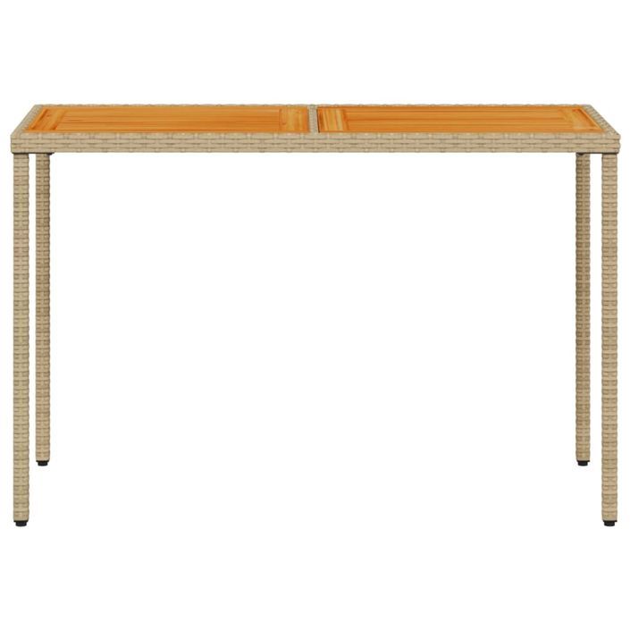 Table de jardin avec dessus en bois d'acacia beige 115x54x74 cm - Photo n°4