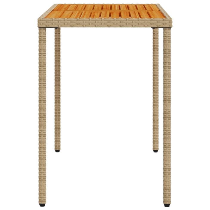 Table de jardin avec dessus en bois d'acacia beige 115x54x74 cm - Photo n°5