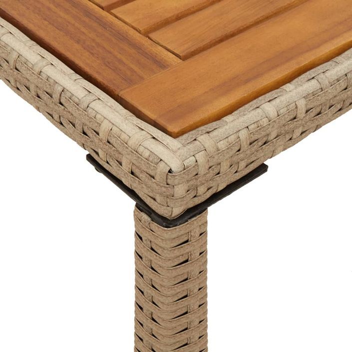 Table de jardin avec dessus en bois d'acacia beige 115x54x74 cm - Photo n°8