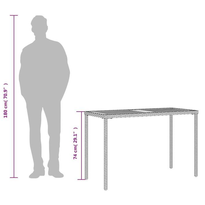 Table de jardin avec dessus en bois d'acacia beige 115x54x74 cm - Photo n°9