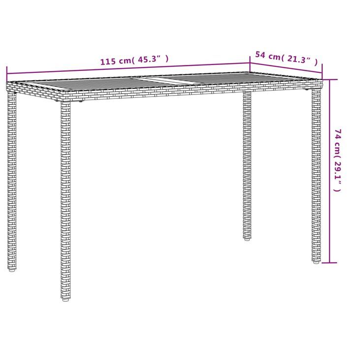 Table de jardin avec dessus en bois d'acacia beige 115x54x74 cm - Photo n°10