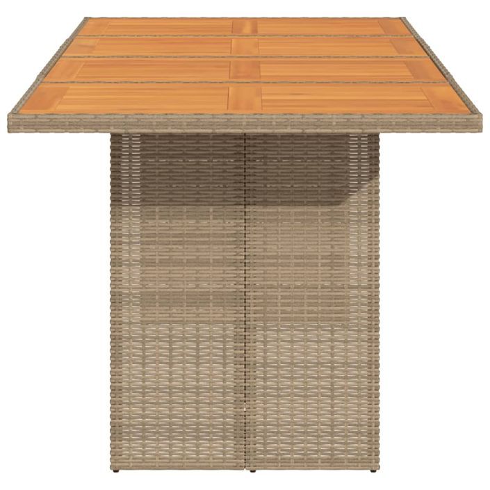 Table de jardin avec dessus en bois d'acacia beige 190x80x74 cm - Photo n°4