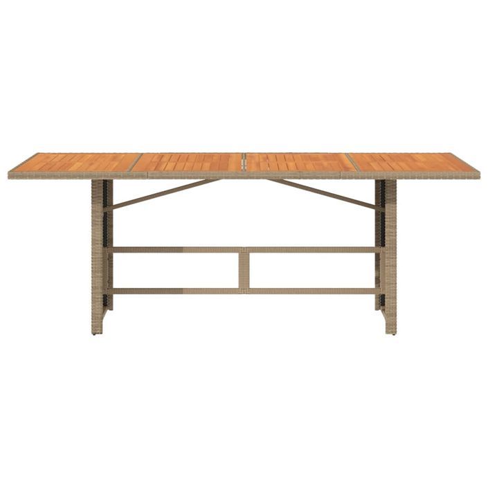 Table de jardin avec dessus en bois d'acacia beige 190x80x74 cm - Photo n°6