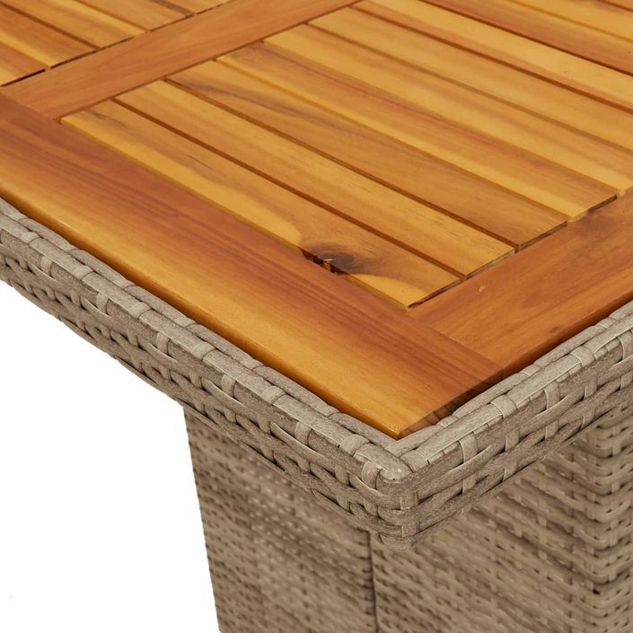 Table de jardin avec dessus en bois d'acacia beige 190x80x74 cm - Photo n°8