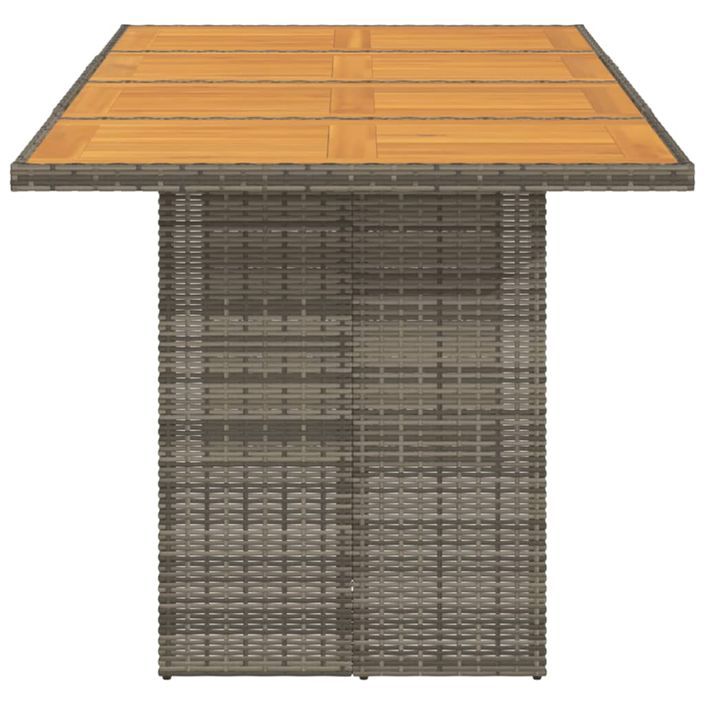 Table de jardin avec dessus en bois d'acacia gris 190x80x74 cm - Photo n°4
