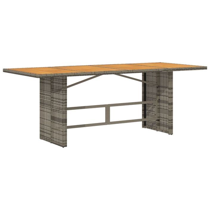 Table de jardin avec dessus en bois d'acacia gris 190x80x74 cm - Photo n°5