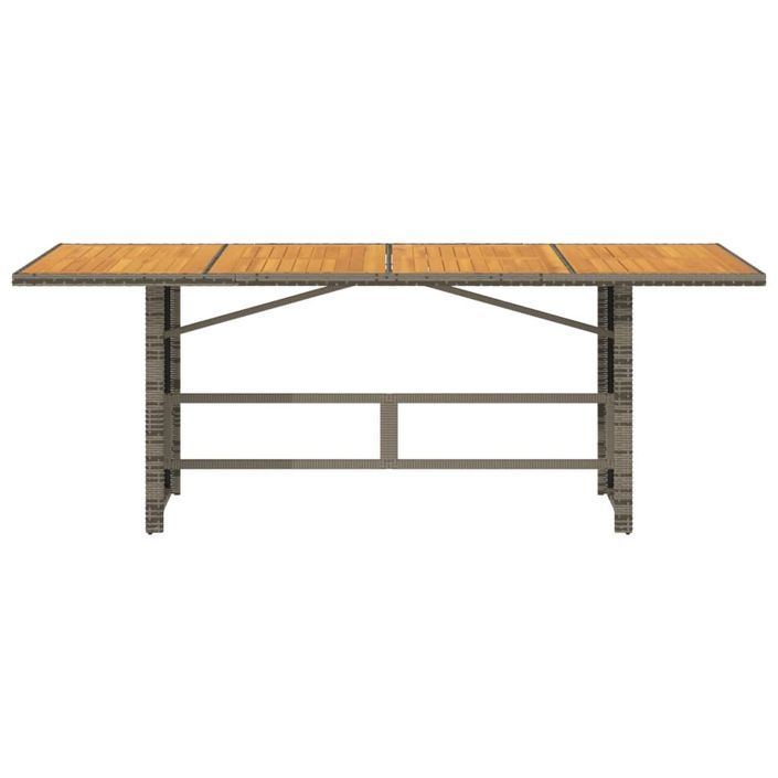 Table de jardin avec dessus en bois d'acacia gris 190x80x74 cm - Photo n°6