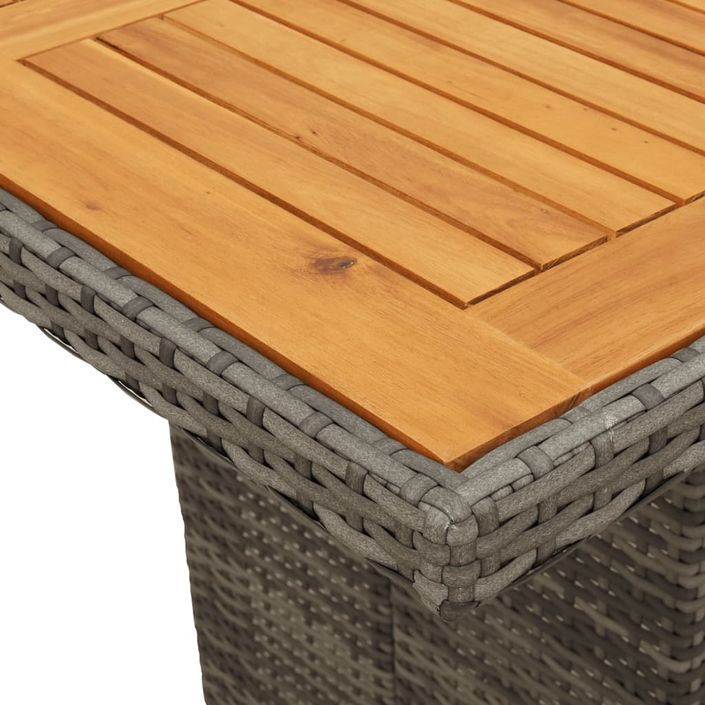 Table de jardin avec dessus en bois d'acacia gris 190x80x74 cm - Photo n°8