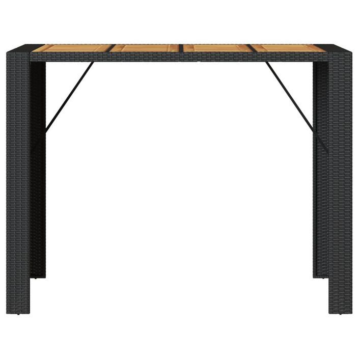 Table de jardin avec dessus en bois d'acacia noir 145x80x110 cm - Photo n°5