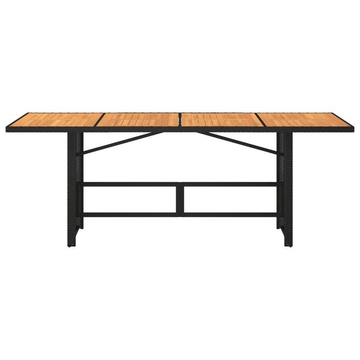 Table de jardin avec dessus en bois d'acacia noir 190x80x74 cm - Photo n°6