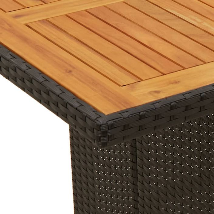 Table de jardin avec dessus en bois d'acacia noir 190x80x74 cm - Photo n°8