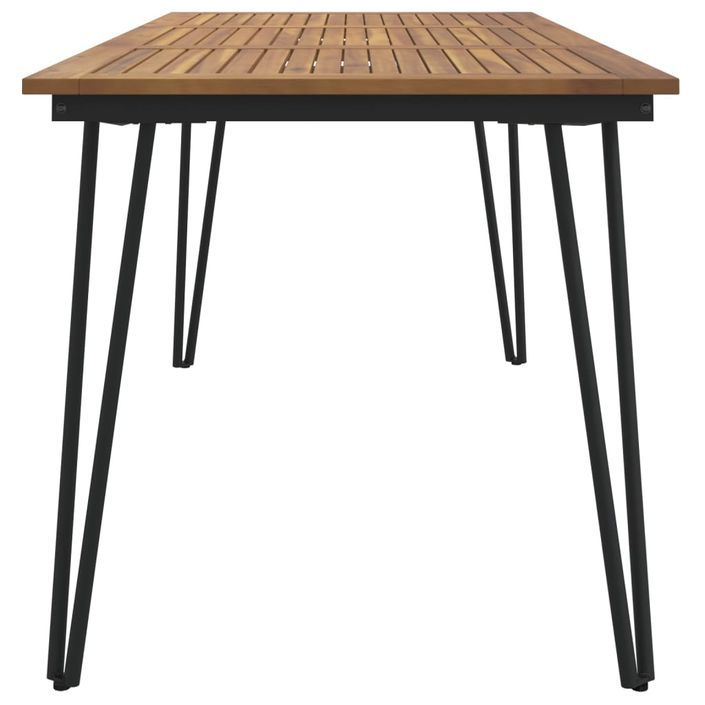 Table de jardin avec pieds épingle à cheveux 160x80x75 acacia - Photo n°4