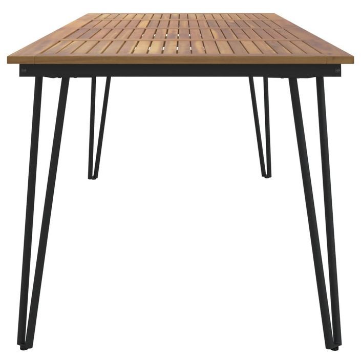 Table de jardin avec pieds épingle à cheveux 180x90x75 acacia - Photo n°4