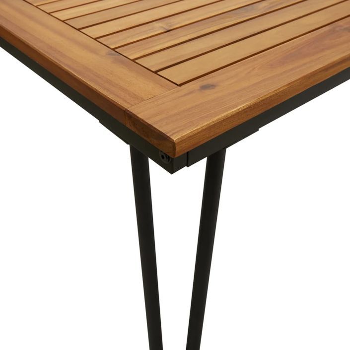 Table de jardin avec pieds épingle à cheveux 180x90x75 acacia - Photo n°7