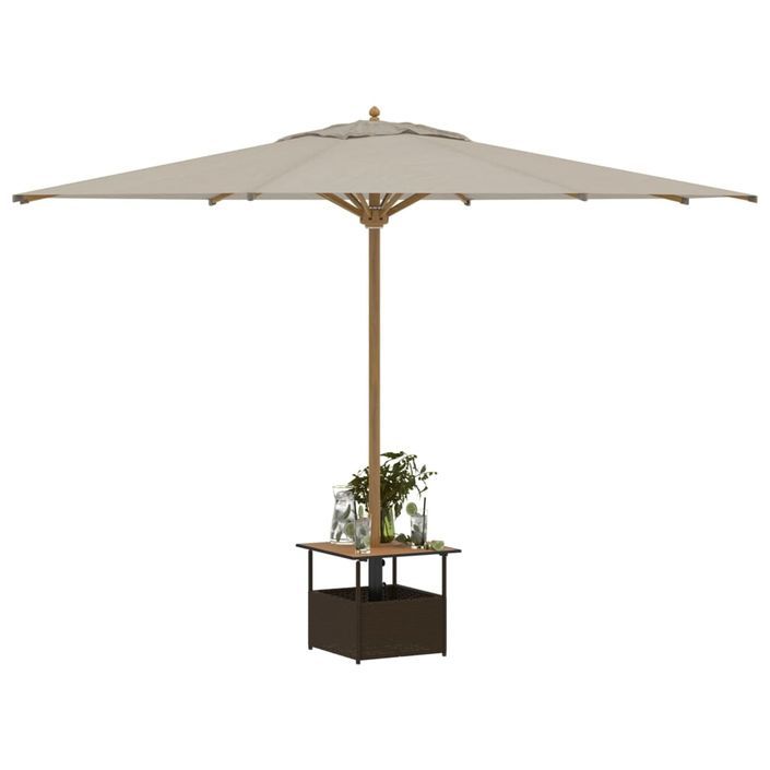 Table de jardin avec trou de parasol marron résine tressée - Photo n°4