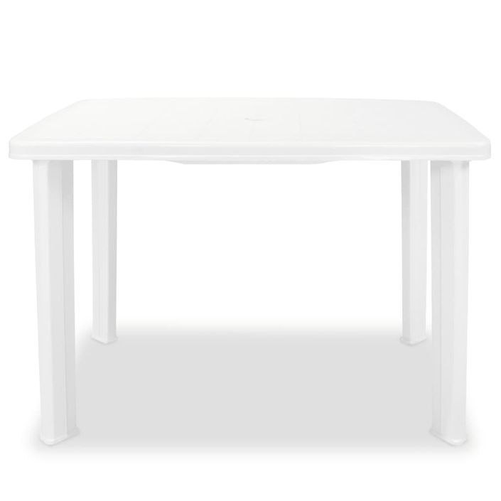 Table de jardin Blanc 101 x 68 x 72 cm Plastique - Photo n°2