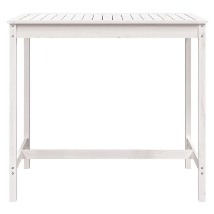 Table de jardin blanc 121x82,5x110 cm bois massif de pin - Photo n°4