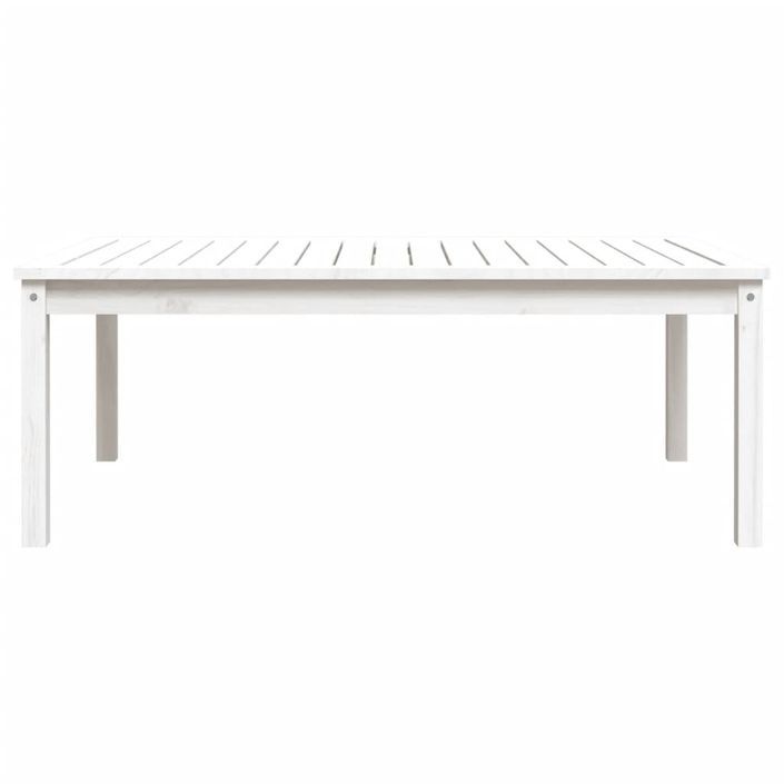 Table de jardin blanc 121x82,5x45 cm bois massif de pin - Photo n°5