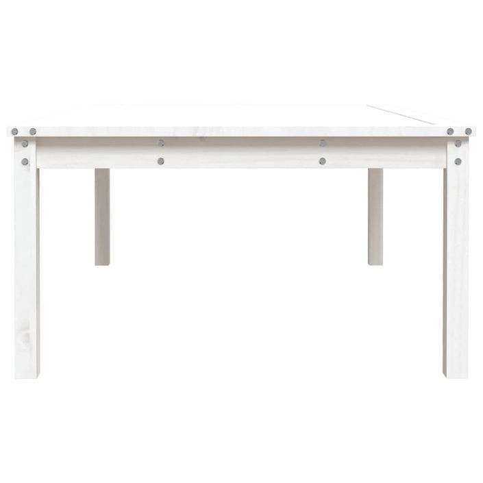 Table de jardin blanc 121x82,5x45 cm bois massif de pin - Photo n°6