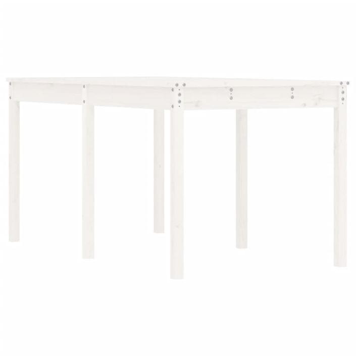 Table de jardin blanc 159,5x82,5x76 cm bois massif de pin - Photo n°2