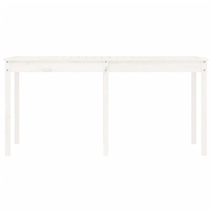 Table de jardin blanc 159,5x82,5x76 cm bois massif de pin - Photo n°5