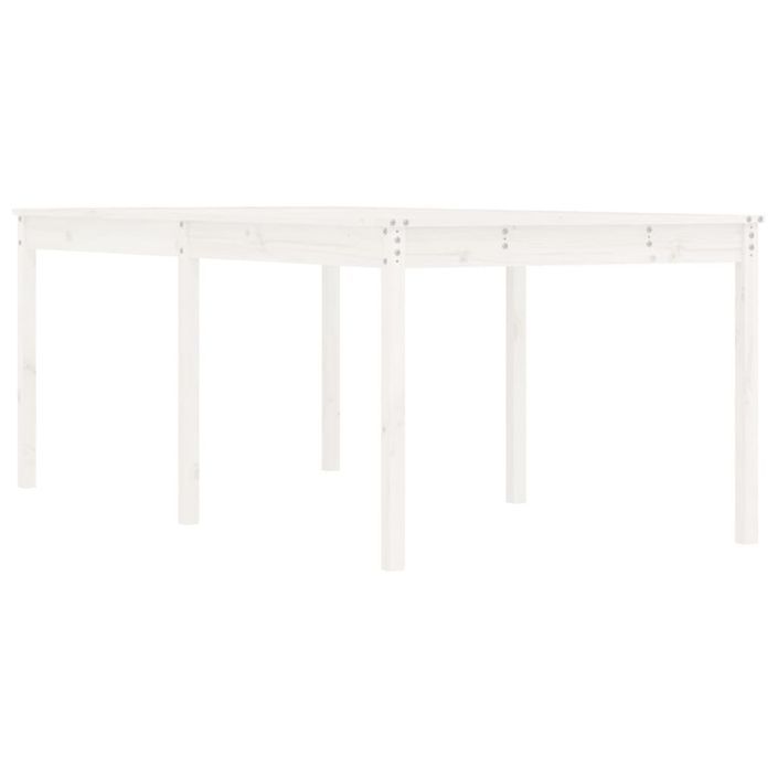 Table de jardin blanc 203,5x100x76 cm bois massif de pin - Photo n°1