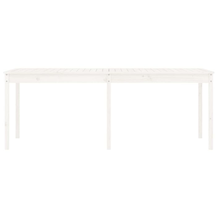 Table de jardin blanc 203,5x100x76 cm bois massif de pin - Photo n°5