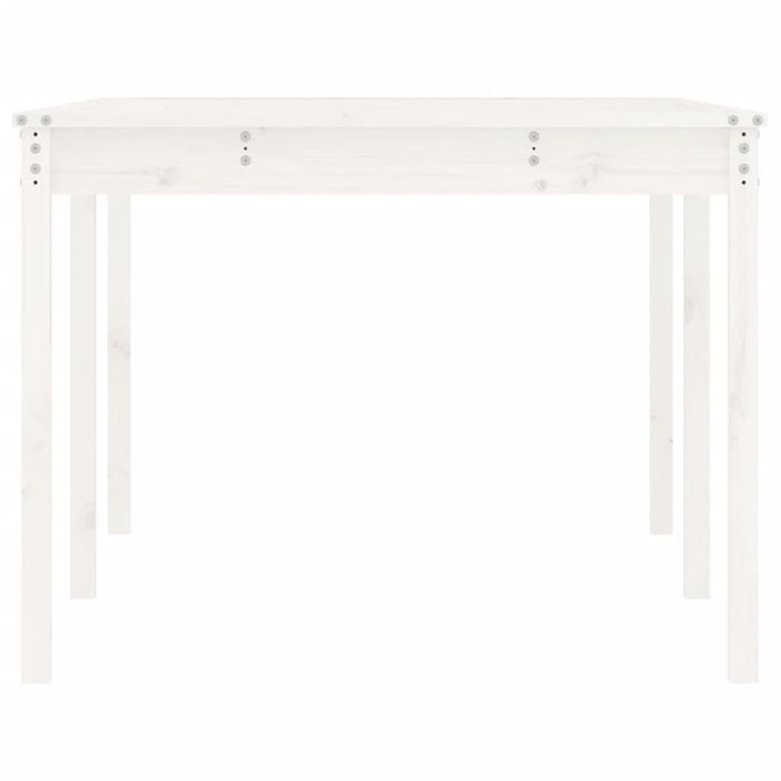 Table de jardin blanc 203,5x100x76 cm bois massif de pin - Photo n°6