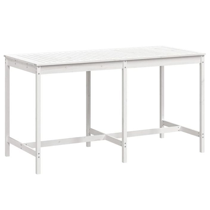 Table de jardin blanc 203,5x90x110 cm bois massif de pin - Photo n°2